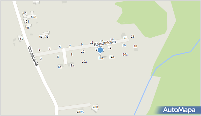 Orzesze, Kryształowa, 12a, mapa Orzesze