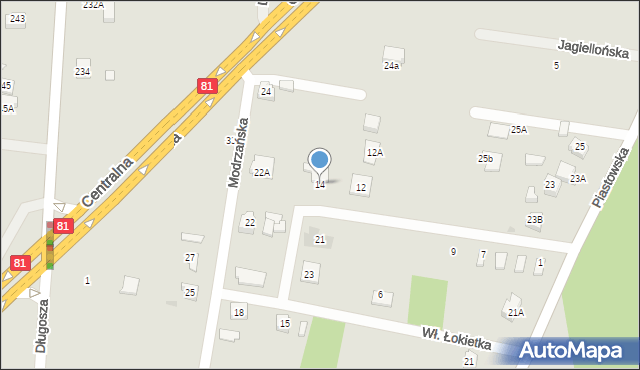 Orzesze, Króla Kazimierza Wielkiego, 14, mapa Orzesze
