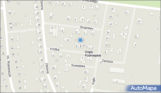 Orzysz, Krótka, 6, mapa Orzysz