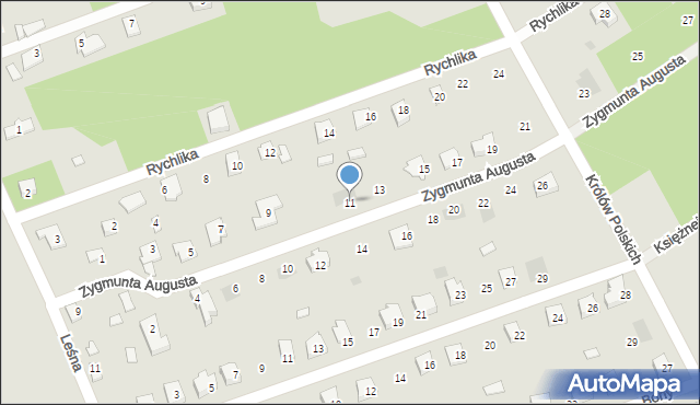 Osieck, Króla Zygmunta Augusta, 11, mapa Osieck