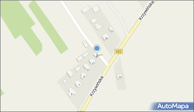 Osieczna, Krzywińska, 15, mapa Osieczna