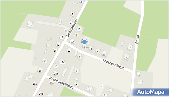 Osieczna, Kraszewskiego Józefa Ignacego, 2, mapa Osieczna