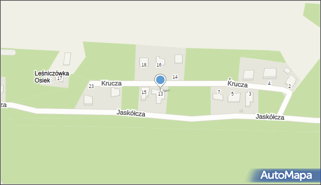 Osiek nad Wisłą, Krucza, 13, mapa Osiek nad Wisłą