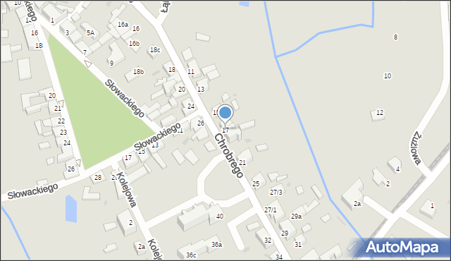 Ośno Lubuskie, Króla Bolesława Chrobrego, 17, mapa Ośno Lubuskie