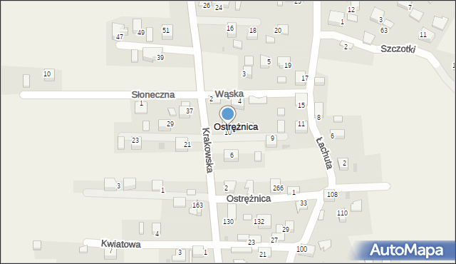 Ostrężnica, Krakowska, 10, mapa Ostrężnica