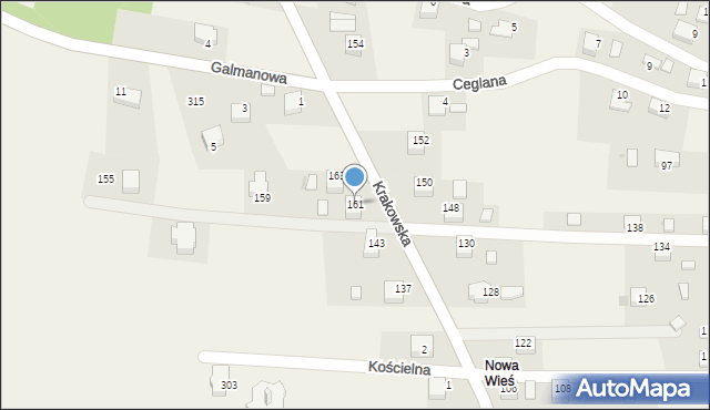 Ostrężnica, Krakowska, 161, mapa Ostrężnica