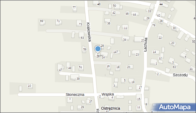 Ostrężnica, Krakowska, 26, mapa Ostrężnica