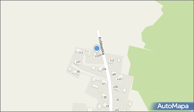 Ostrężnica, Królewska, 113, mapa Ostrężnica