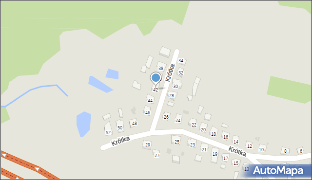 Ostróda, Krótka, 42, mapa Ostróda