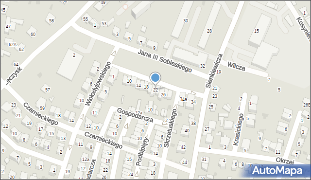 Ostrołęka, Króla Jana III Sobieskiego, 22, mapa Ostrołęka