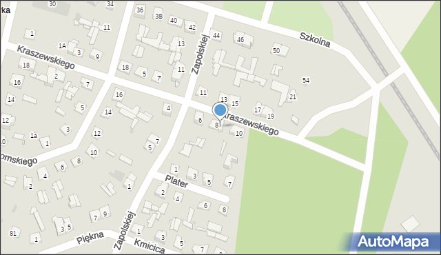 Ostrów Mazowiecka, Kraszewskiego Józefa Ignacego, 8A, mapa Ostrów Mazowiecka