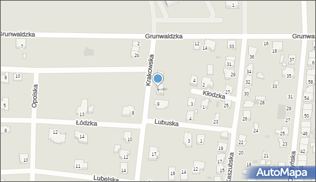 Ostrów Wielkopolski, Krakowska, 7, mapa Ostrów Wielkopolski