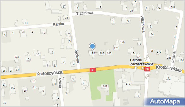 Ostrów Wielkopolski, Krotoszyńska, 184, mapa Ostrów Wielkopolski