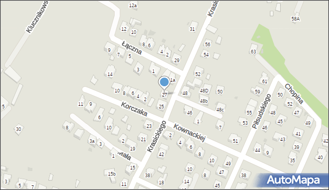 Oświęcim, Krasickiego Ignacego, bp., 27, mapa Oświęcimia