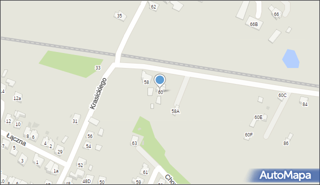 Oświęcim, Krasickiego Ignacego, bp., 60, mapa Oświęcimia