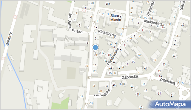 Oświęcim, Króla Władysława Jagiełły, 13, mapa Oświęcimia