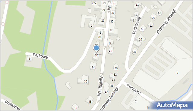 Oświęcim, Króla Władysława Jagiełły, 30, mapa Oświęcimia