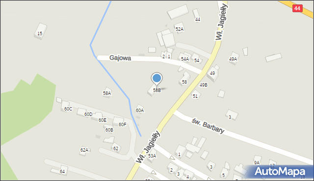 Oświęcim, Króla Władysława Jagiełły, 58B, mapa Oświęcimia