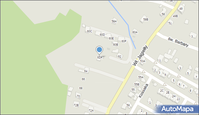 Oświęcim, Króla Władysława Jagiełły, 62A, mapa Oświęcimia