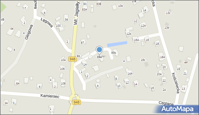 Oświęcim, Króla Władysława Jagiełły, 89a, mapa Oświęcimia