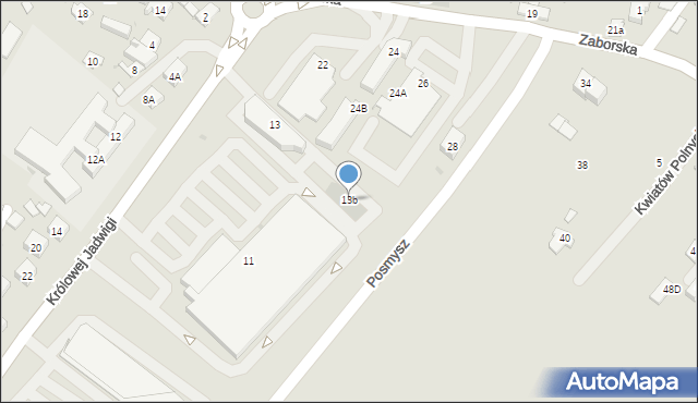 Oświęcim, Królowej Jadwigi, 13b, mapa Oświęcimia