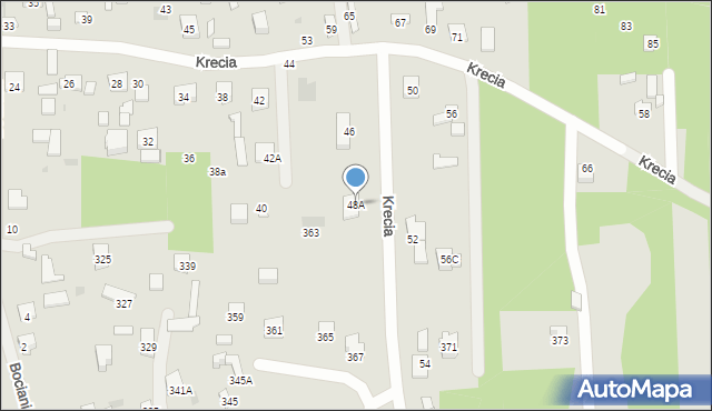 Otwock, Krecia, 48A, mapa Otwock