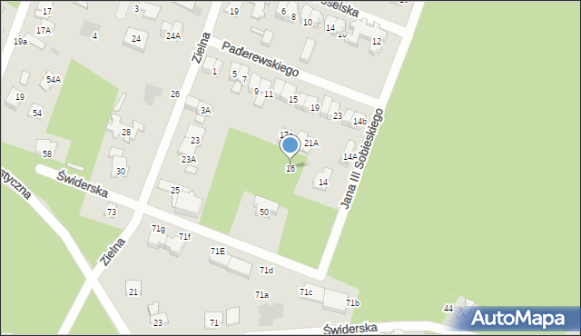 Otwock, Króla Jana III Sobieskiego, 16, mapa Otwock