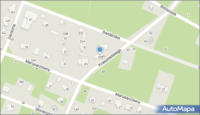 Otwock, Kraszewskiego Józefa Ignacego, 103, mapa Otwock