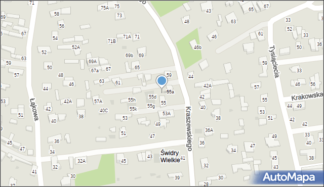 Otwock, Kraszewskiego Józefa Ignacego, 55c, mapa Otwock