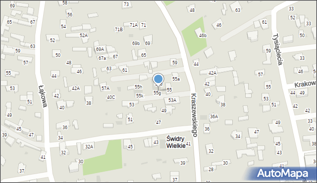 Otwock, Kraszewskiego Józefa Ignacego, 55f, mapa Otwock
