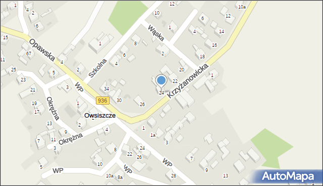 Owsiszcze, Krzyżanowicka, 24, mapa Owsiszcze