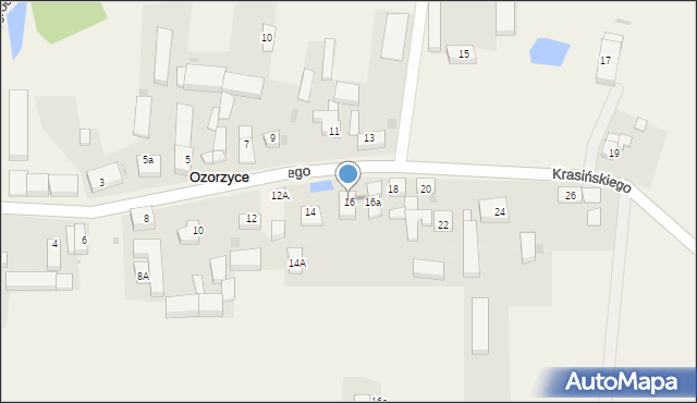 Ozorzyce, Krasińskiego Zygmunta, 16, mapa Ozorzyce