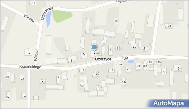 Ozorzyce, Krasińskiego Zygmunta, 5, mapa Ozorzyce