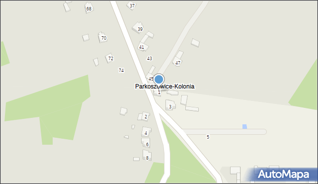 Parkoszowice, Krakowska, 1, mapa Parkoszowice