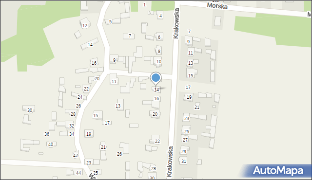 Parkoszowice, Krakowska, 14, mapa Parkoszowice