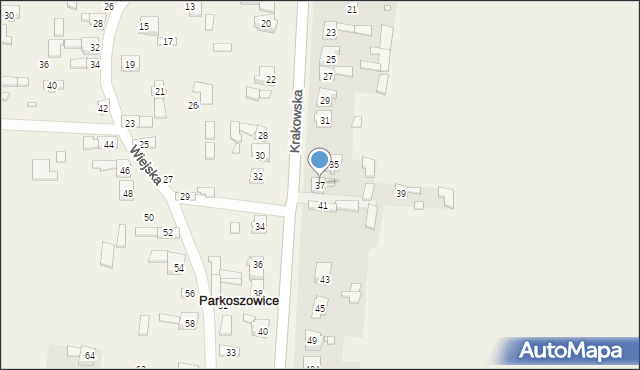 Parkoszowice, Krakowska, 37, mapa Parkoszowice