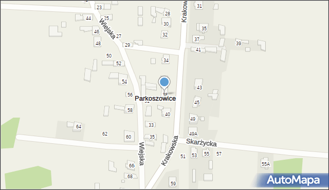 Parkoszowice, Krakowska, 38, mapa Parkoszowice