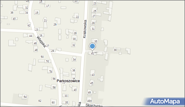 Parkoszowice, Krakowska, 41, mapa Parkoszowice