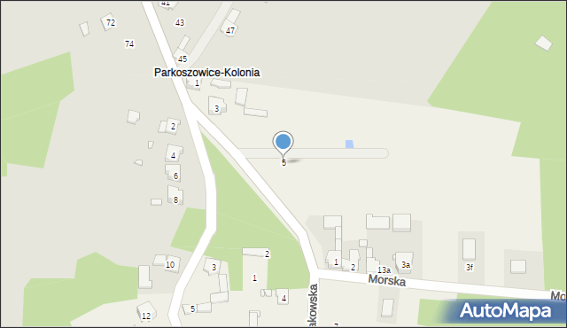 Parkoszowice, Krakowska, 5, mapa Parkoszowice