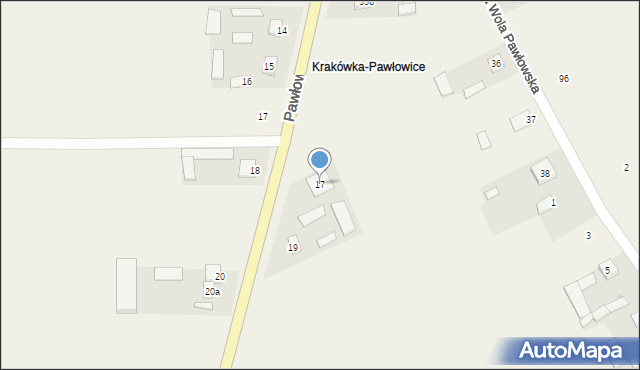 Pawłowice, Krakówka-Pawłowice, 17, mapa Pawłowice