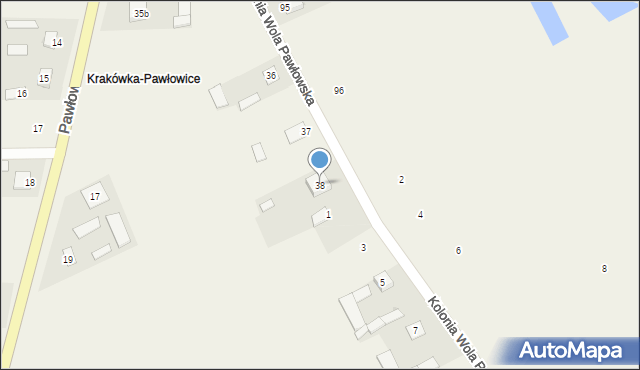 Pawłowice, Krakówka-Pawłowice, 38, mapa Pawłowice