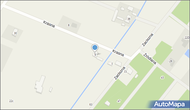 Pęclin, Krasna, 3, mapa Pęclin