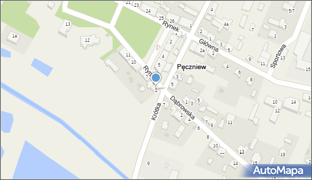 Pęczniew, Krótka, 2, mapa Pęczniew