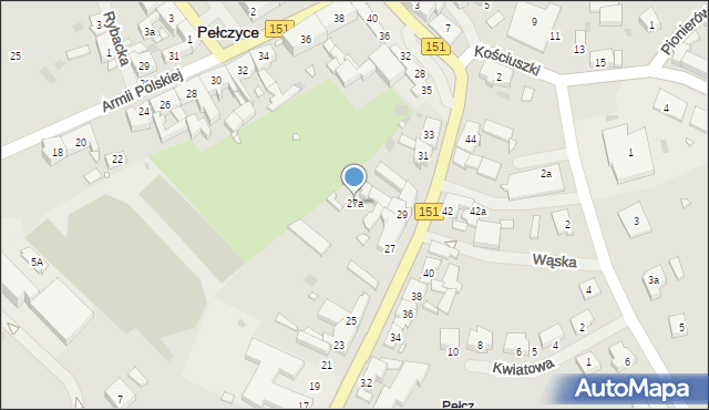 Pełczyce, Króla Bolesława Chrobrego, 27a, mapa Pełczyce