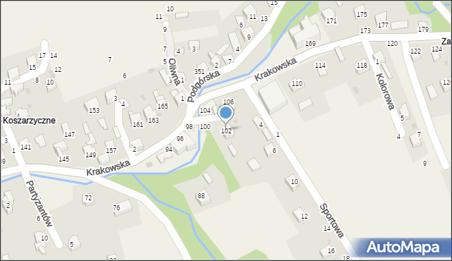 Pewel Ślemieńska, Krakowska, 102, mapa Pewel Ślemieńska