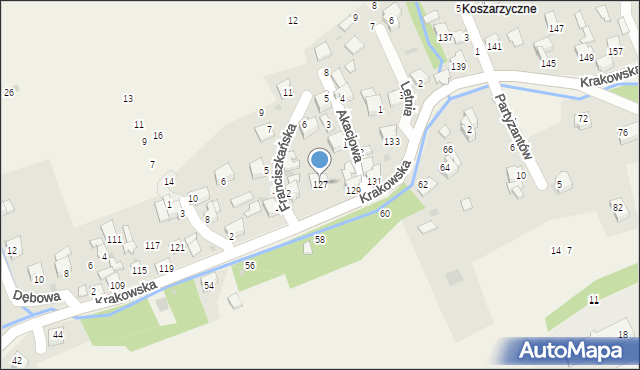 Pewel Ślemieńska, Krakowska, 127, mapa Pewel Ślemieńska