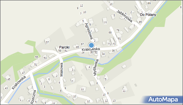 Pewel Ślemieńska, Krakowska, 30, mapa Pewel Ślemieńska