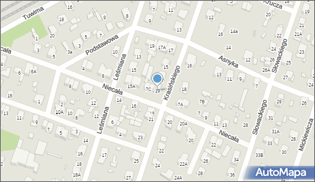 Piastów, Krasińskiego Zygmunta, 19, mapa Piastów