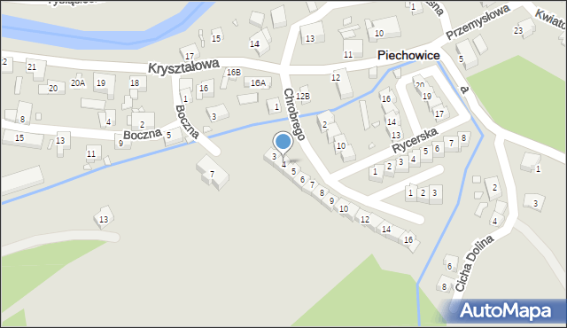 Piechowice, Króla Bolesława Chrobrego, 4, mapa Piechowice