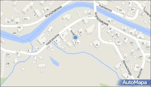 Piechowice, Krótka, 1, mapa Piechowice